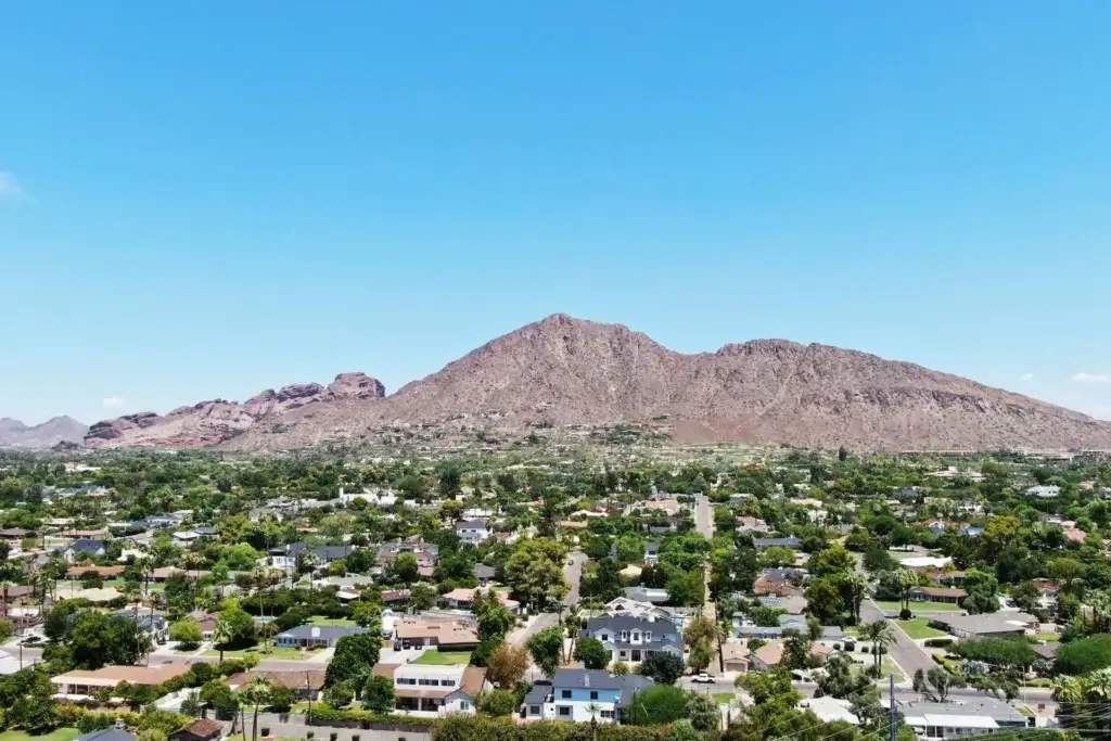 A view of Camelback Mountain from Scottsdale, Arizona.